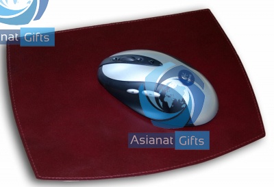 Burgundy Red Classic Leather Mouse Pad