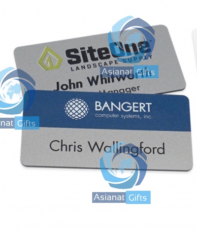 Magnetic Name Badges- 1.5&quot; X 3&quot; (Silver)