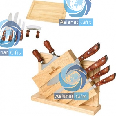 Contemporary Knives &amp; Cutting Board Set