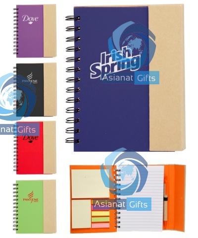 Eco Magnetic Notebook W/Sticky Notes and Flags &amp; Pen