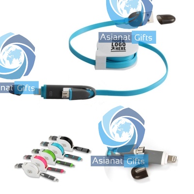 2-in-1 Retractable USB Charging Data Cable
